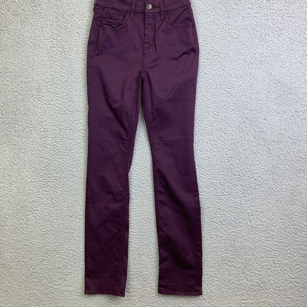 7 For All Mankind Jen‎ 7 Women's Slim Straight Sateen Jeans  SZ 2 Plum
